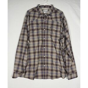 Poncho Muleshoe Long Sleeve Pearl Snap Shirt Mens 2XL Regular Fit Lightweight